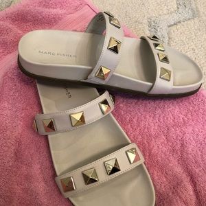 Marc Fisher studded slides